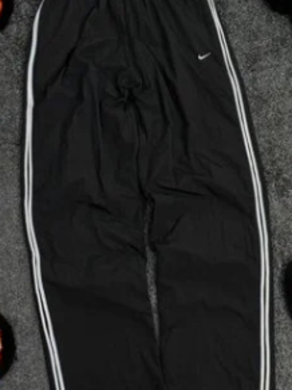 Nike Black Track Pants with White Side Stripes